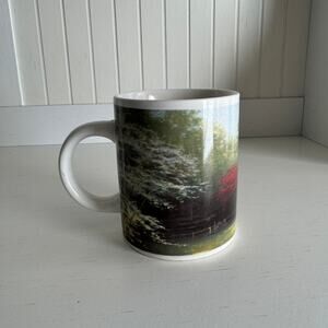Vintage 2005 Thomas Kinkade Country Church Scene Coffee Cup Mug